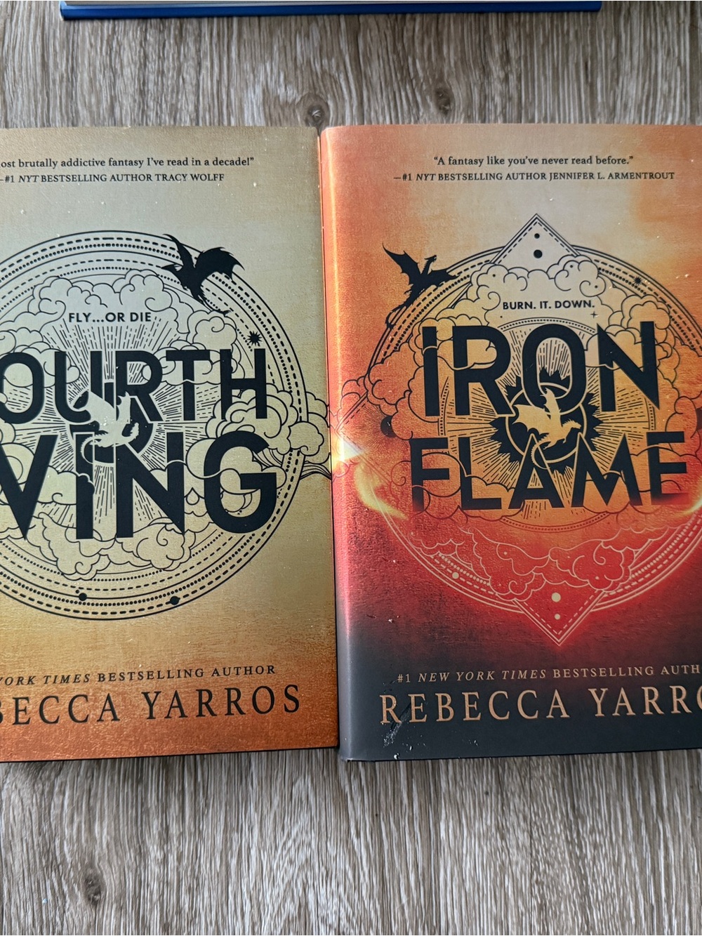 Iron Flame and Fourth Wing Book Set - Orange and Gold Covers